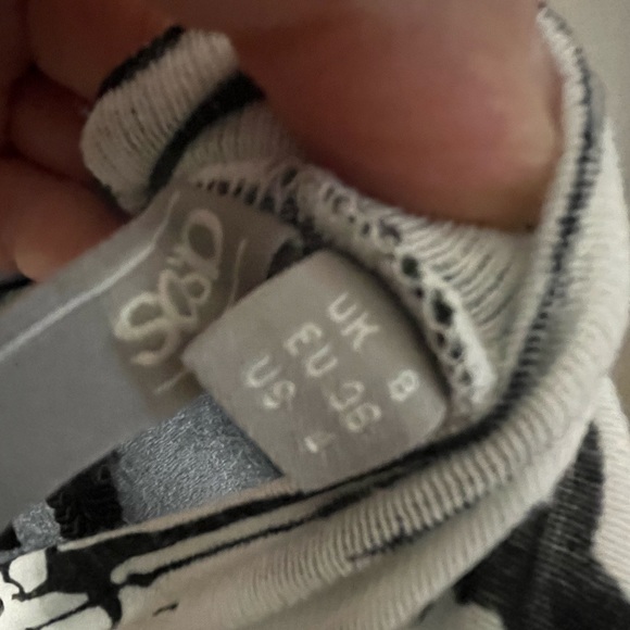 ASOS Black & White Geometric Asymmetrical Mock Neck Tunic, Size S - Picture 9 of 11